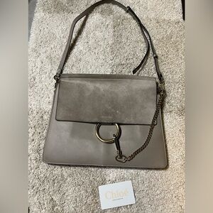 CHLOE Faye Suede Shoulder bag medium size
